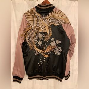 koisea souvenir jacket satin with embroidered pheonix- large